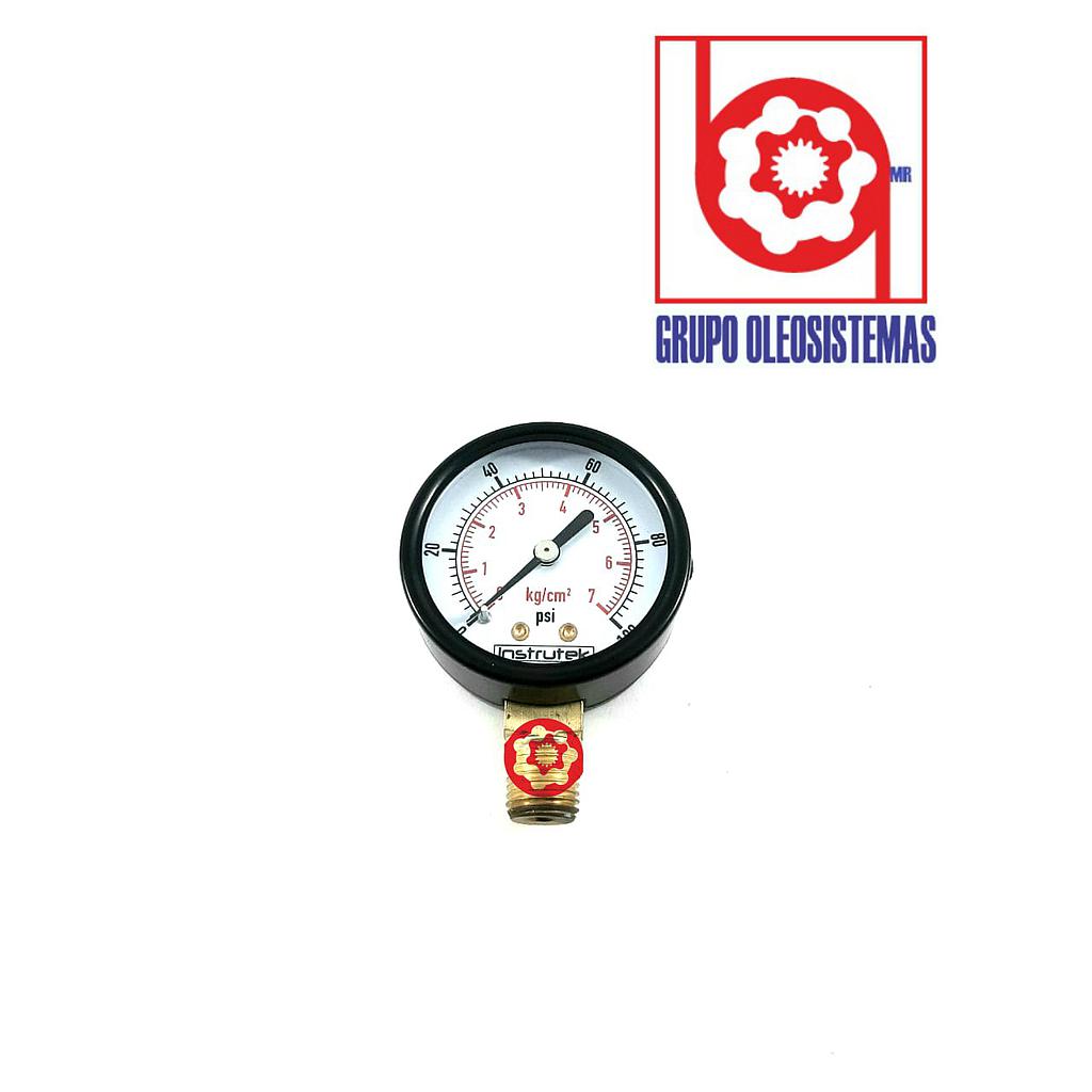 MANOMETRO 0 A 600 PSI CARATULA 2-1/2"INFERIOR