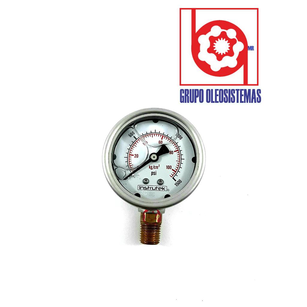 MANOMETRO 0 A 1.500 PSI CARATULA 2-1/2" INFERIOR