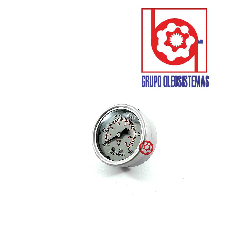 MANOMETRO 0 A 1000 PSI CARATULA 2-1/2" POSTERIOR DE 1/4 NPT