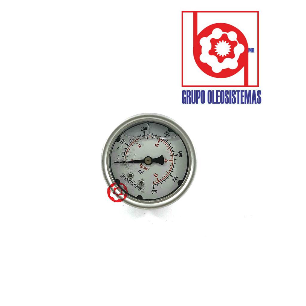 MANOMETRO 0 A 600 PSI CARATULA 2-1/2" POSTERIOR DE 1/4 NPT