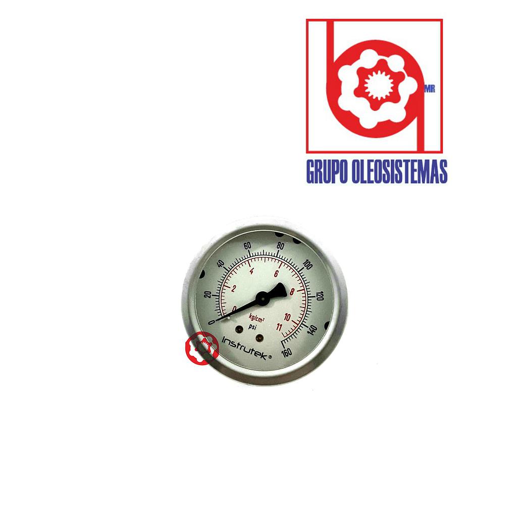 MANOMETRO 0 A 160 PSI CARATULA 2 1/2" POSTERIOR