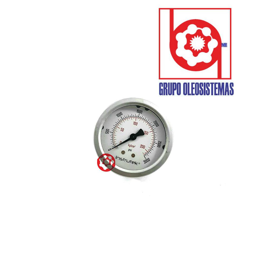 MANOMETRO 0 A 3000 PSI 2 1/2'' POSTERIOR