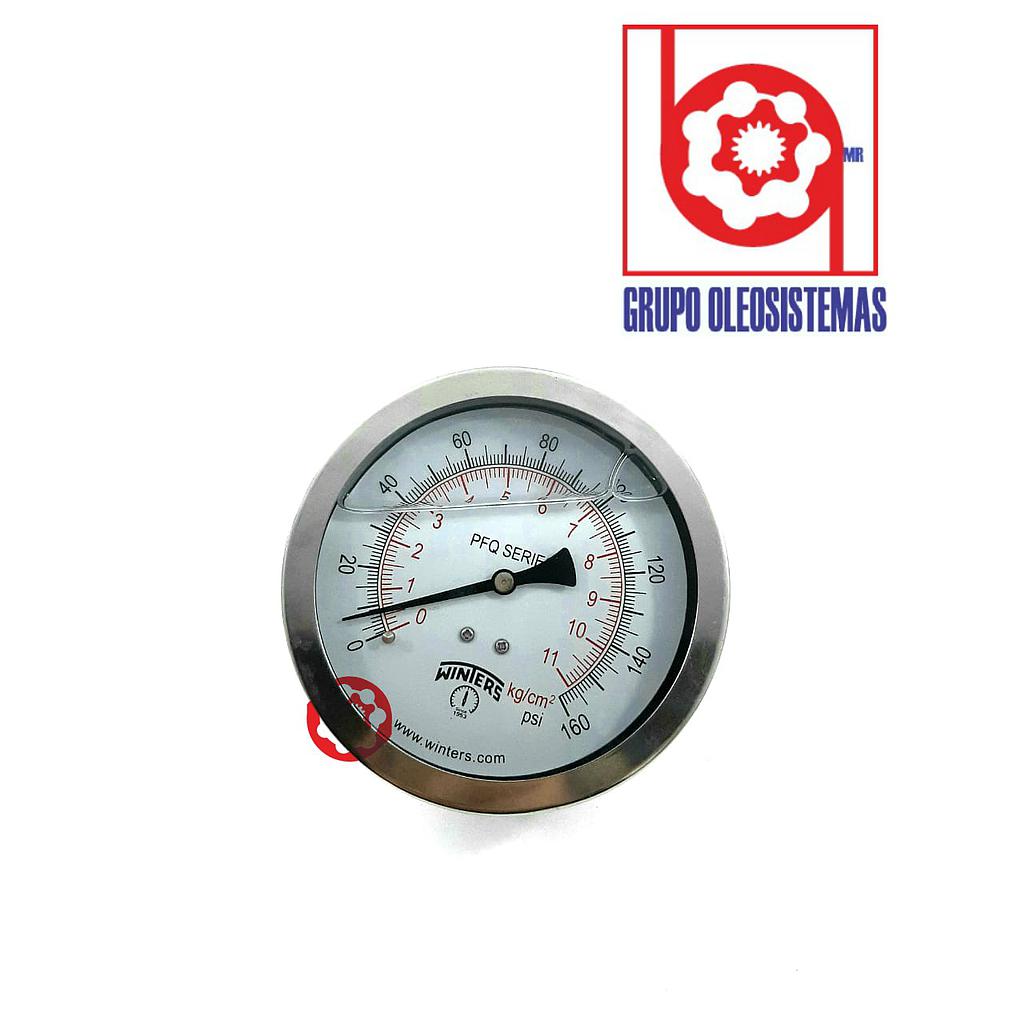 MANOMERO 4" 1/2 NPT BCK 0-160 PSI/KG/CM2 BATCH C1745