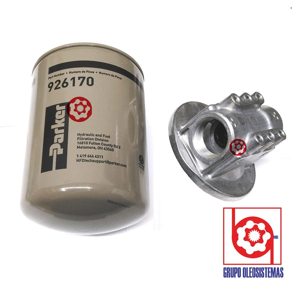 FILTRO PARKER HIDRAULICO DE RETORNO DE 50 GPM 1 1/4 NPT BY-PASS 25 P.S.I.