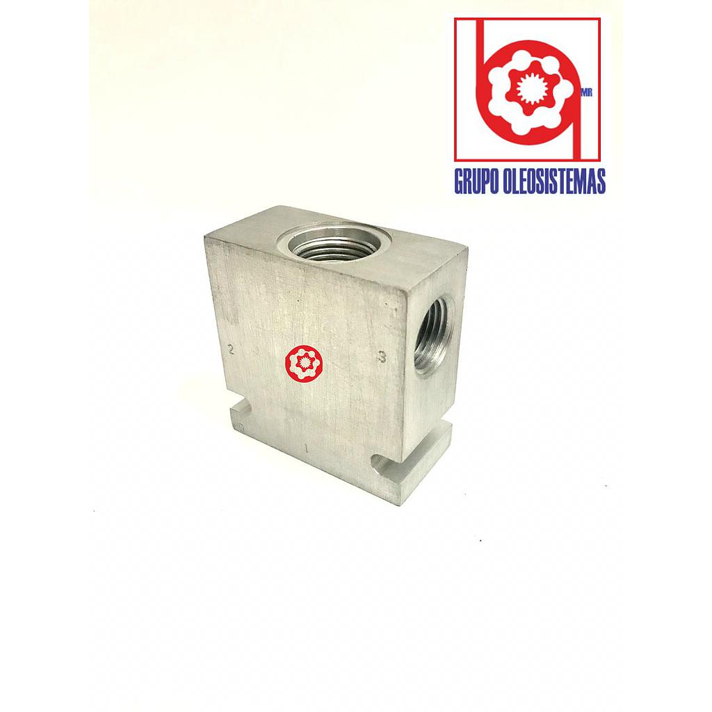 CUERPO PARKER P/VALVULA 7/8"- ROSCA 2 VIAS ALUMINIO